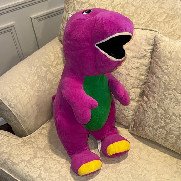 Fisher-Price Other - Barney Speak N Sing 2017 Fisher Price Plush Jumbo Large Purple Dinosaur 26"
